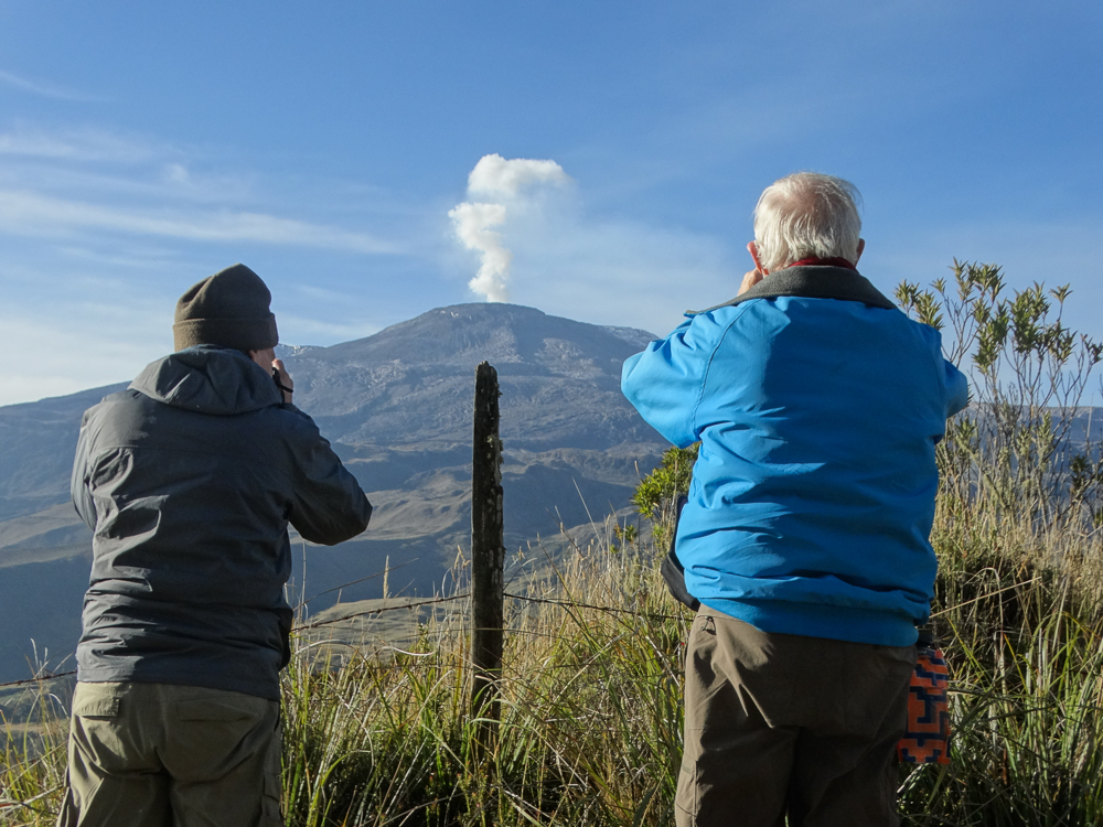 watching the smoking Nevado del Ruiz volcano Hector