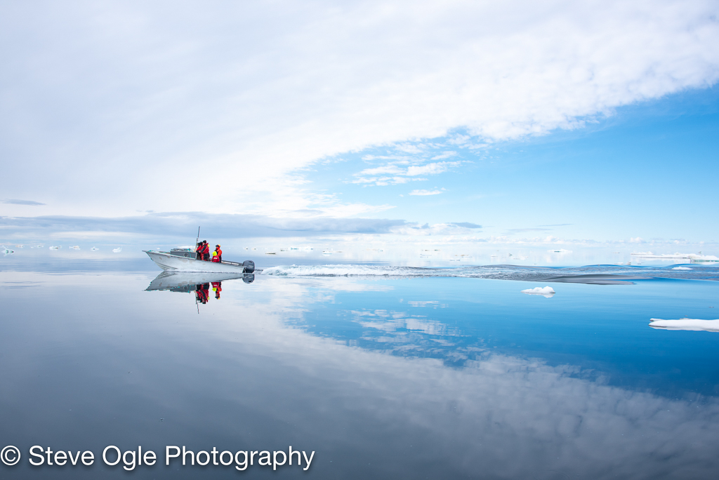 boat and reflection in arctic