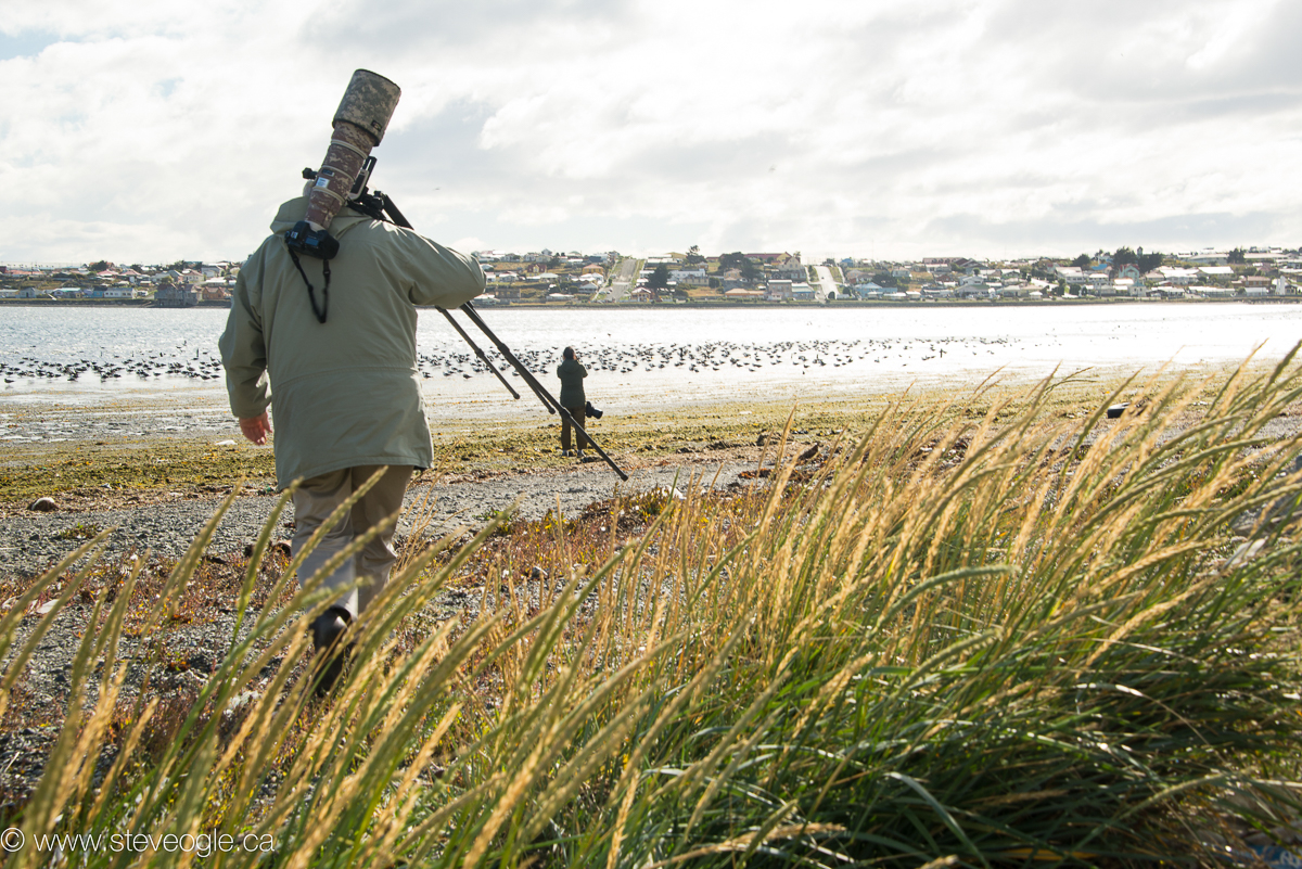 Toting around a big lens is helpful by using a tripod, but it comes at a cost. Here, the shooting area is close to the vehicle, in Porvenir, Chile