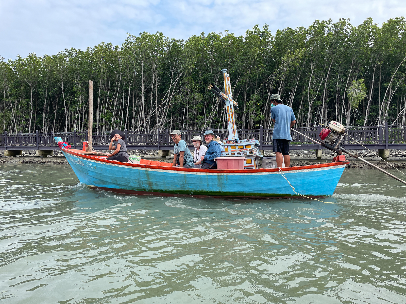 Boat trip to the sandspit at Laem Phak Bia, Thailand