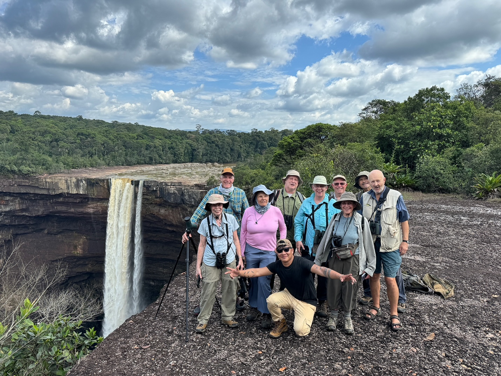 Birding group at Kaieteur Falls